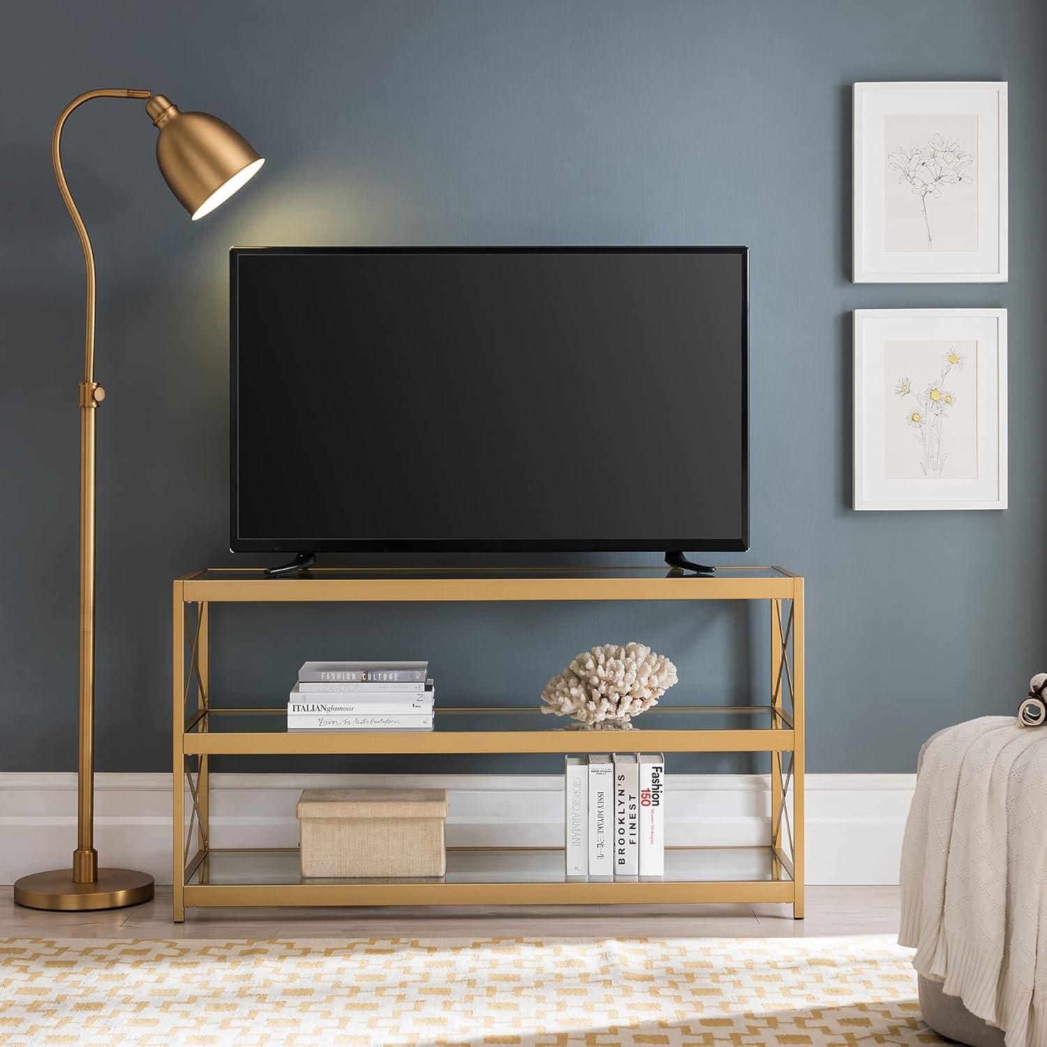 Our Take on the Hutton Brass TV stand: Stylish & Functional Up to 50