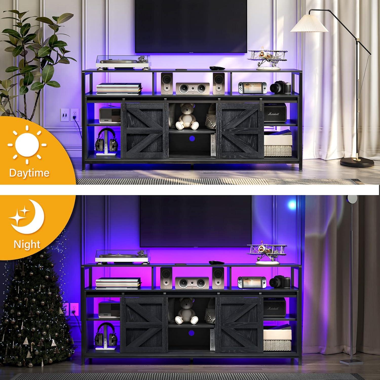 Why We⁢ Love This Mid Century Modern TV Stand with LED & charging Hub