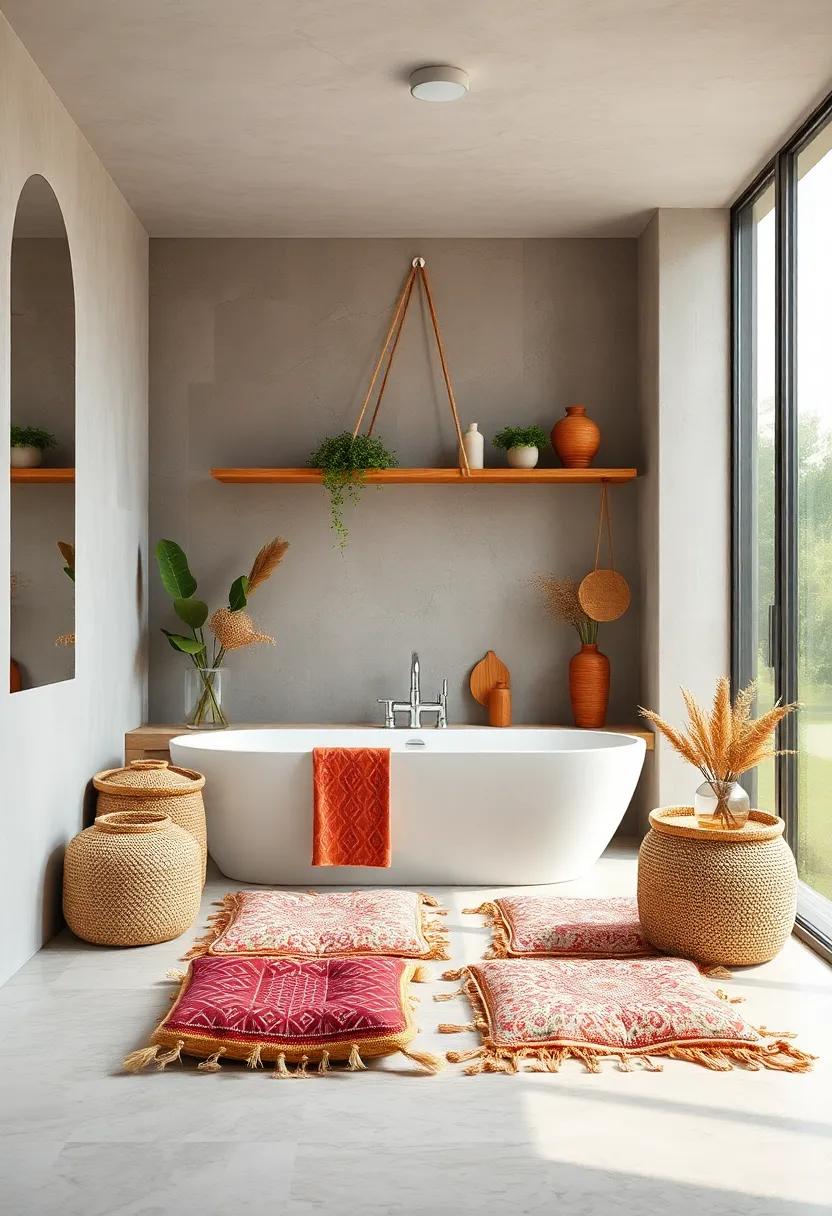 Natural Materials: Choose wooden shelving or bamboo accessories to keep the decor grounded and in harmony with nature, embracing organic vibes