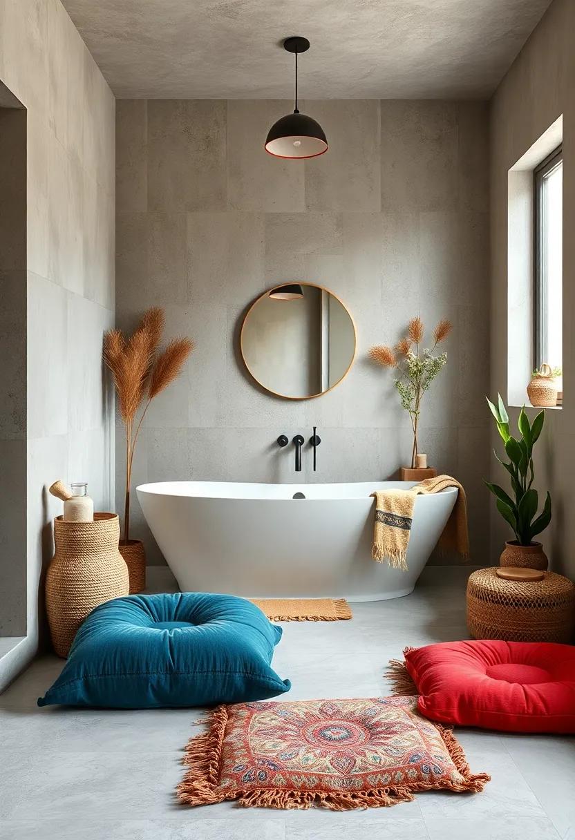 Upcycled Decor: Use glass jars or wooden crates for storage, giving your restroom an eco-friendly and creative touch while maintaining an organized feel