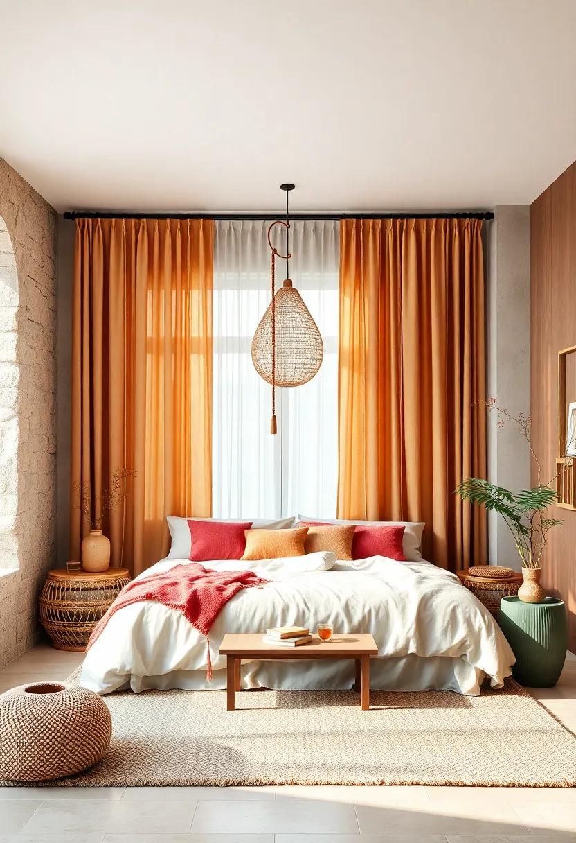 Layered Curtains: Choose sheer curtains in soft hues to allow natural light to filter through while maintaining a sense of privacy and serenity