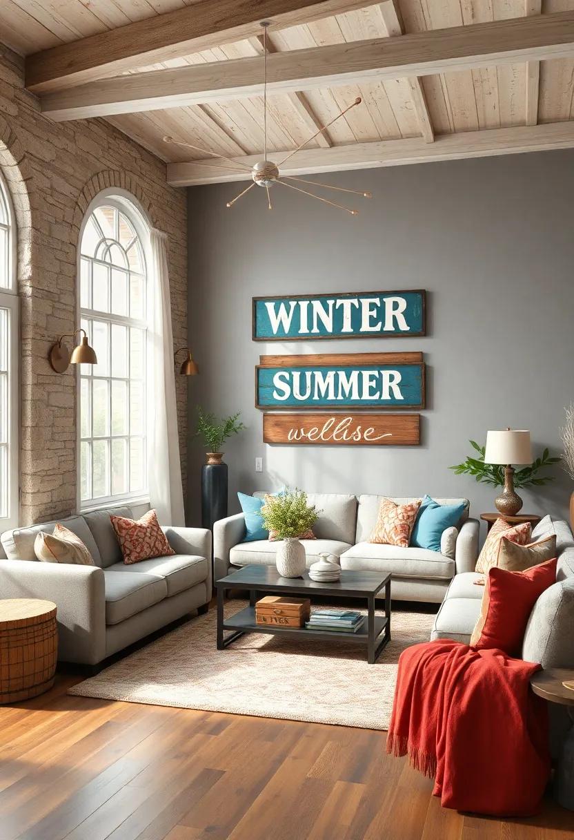 Seasonal Decor: Rotate your vintage signage with the seasons, swapping out