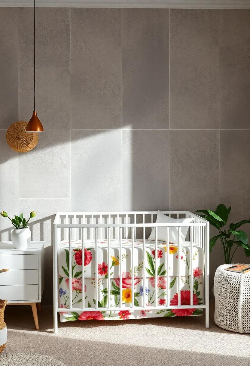 Nature-Inspired‍ Crib Sheet: Opt for a crib sheet decorated with various flowers and greenery, enveloping​ your baby⁢ in ⁣nature’s beauty during naptime