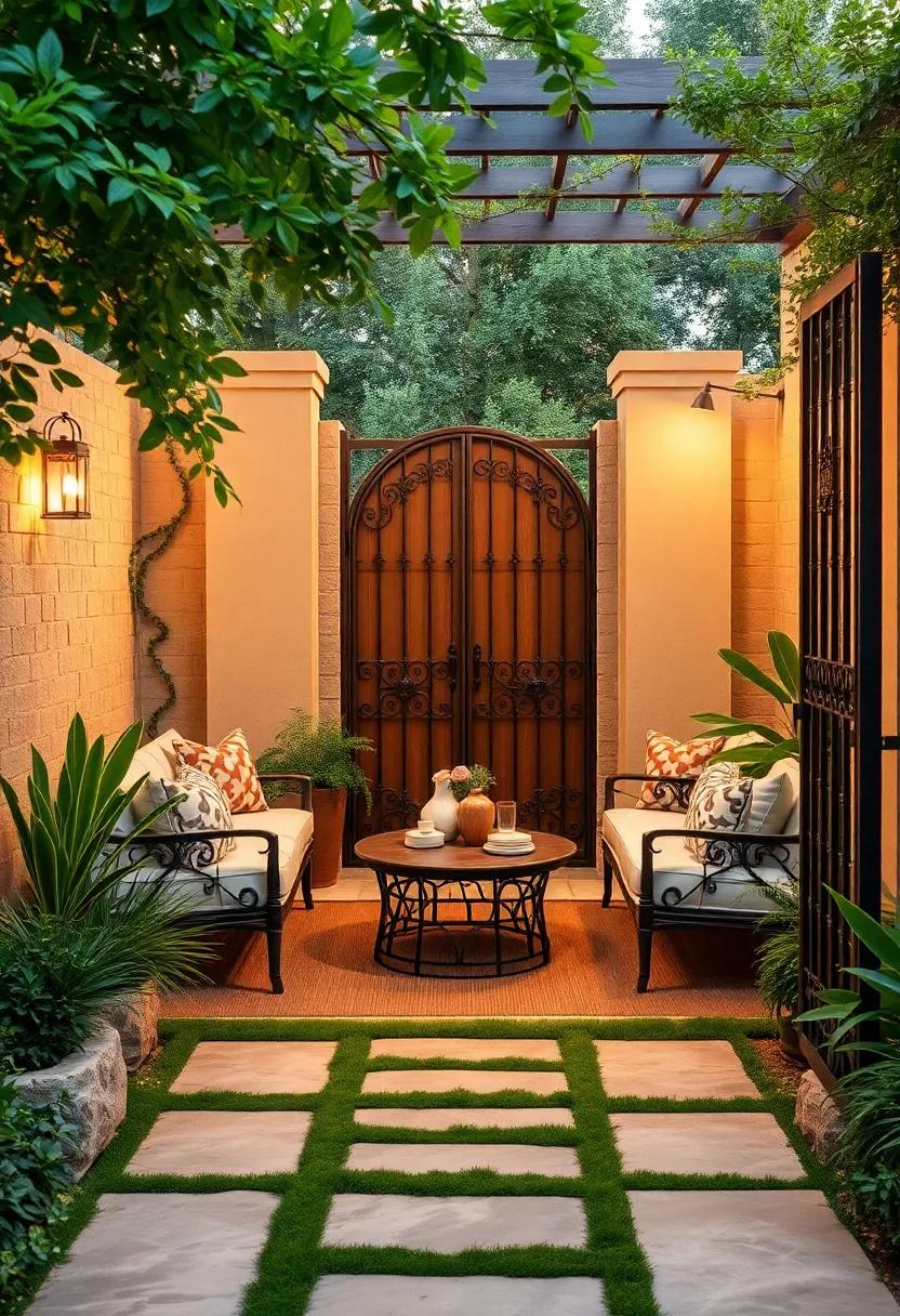 Vintage Iron Gates: Frame your‌ garden ​with‍ ornate iron gates that add an old-world charm while providing an entry point to your outdoor sanctuary