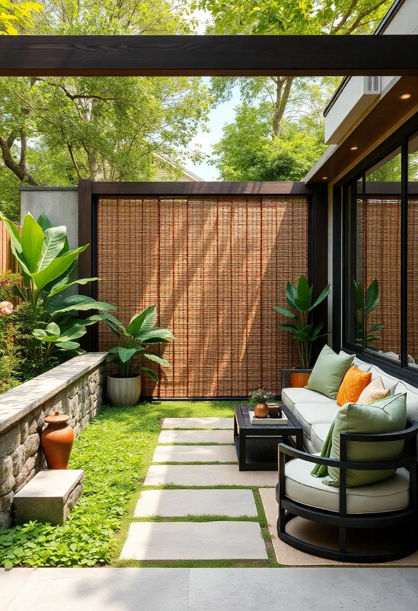 Zen-Inspired Bamboo Screens: Use bamboo screens to establish quiet zones within ⁢your outdoor space, fostering relaxation ⁣and meditation