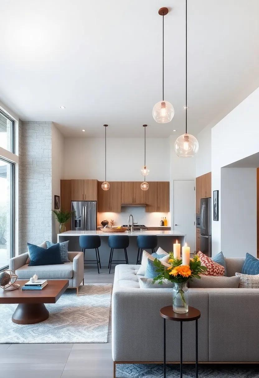 Cozy Nook: This intimate open space is highlighted by soft candle-like pendant lights⁣ that create a warm and ​inviting atmosphere, making ‌it the perfect spot for family gatherings