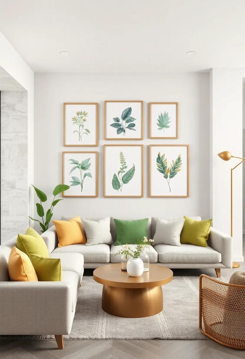botanical Gallery Wall: Curate a collection of botanical prints in elegant beige frames to bring nature indoors and complement the serene color scheme