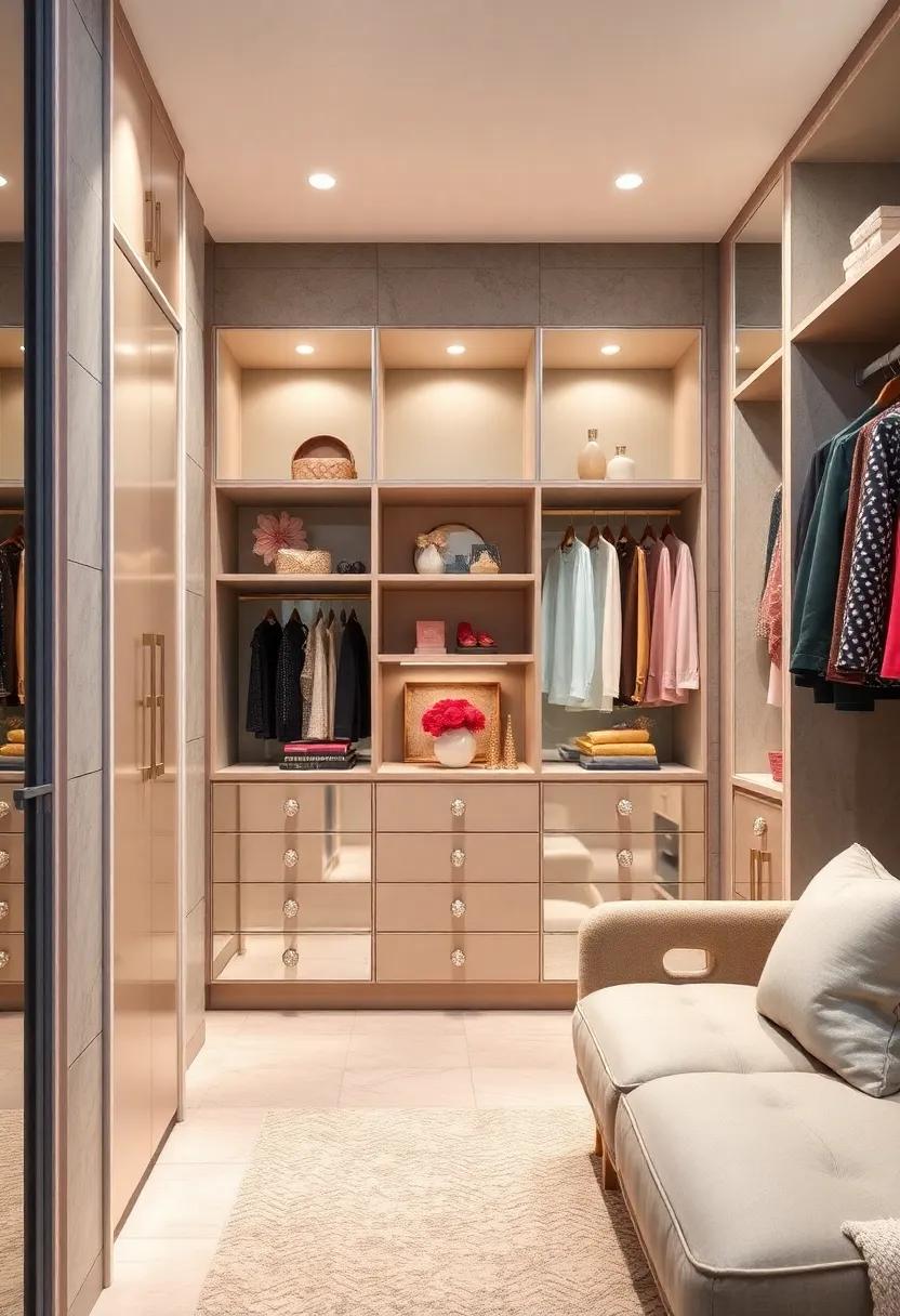 Crystal ⁤Accents:‍ A closet adorned with crystal knobs and vintage mirrors reflects‌ light and style, adding a touch of glitz to your everyday‍ essentials