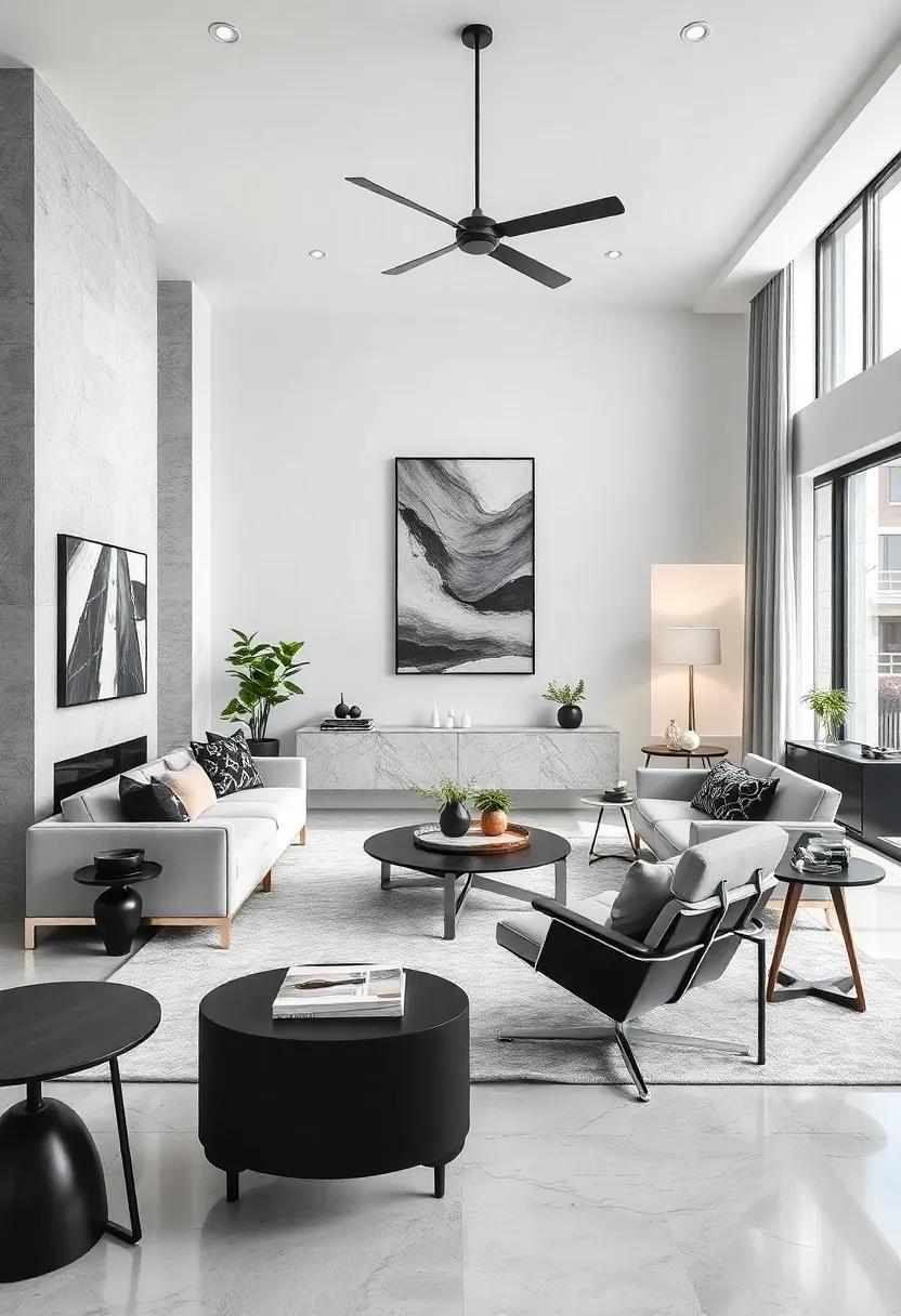 Monochrome magic:⁢ A chic black-and-white palette accented by ‍stylish Eames chairs, ⁣delivering a sophisticated, timeless charm in an upscale living space