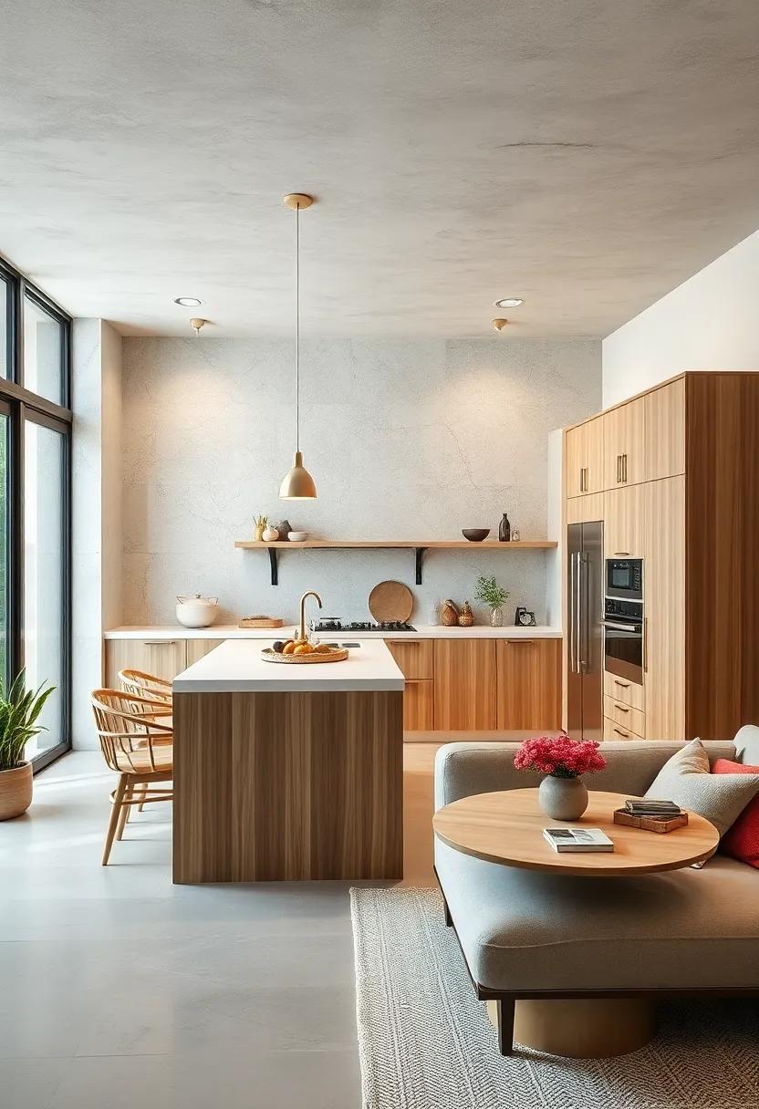 Natural Materials: Incorporate wood, stone, or bamboo elements to bring warmth and texture into your sleek, modern kitchen