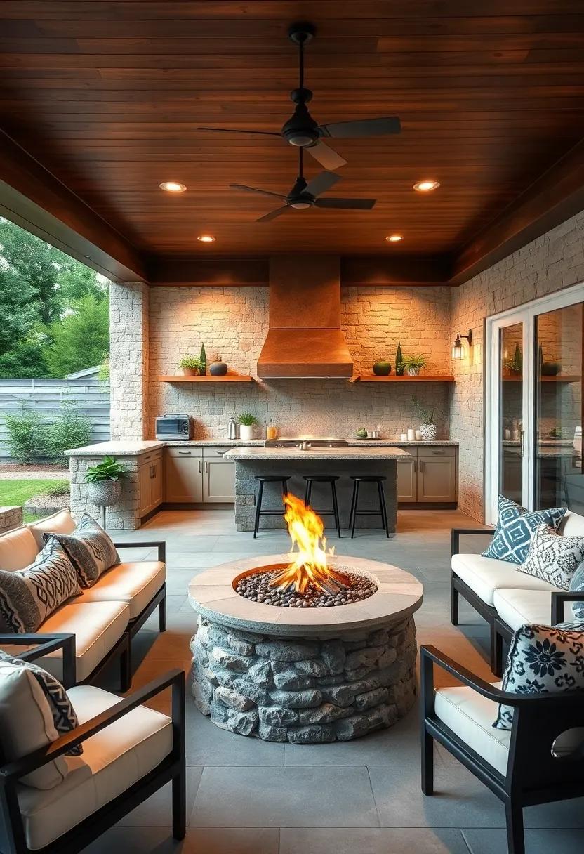 Add a Fire Pit for Ambiance: Enhance your outdoor space with a cozy fire pit that invites conversation and creates a warm atmosphere during cooler evenings