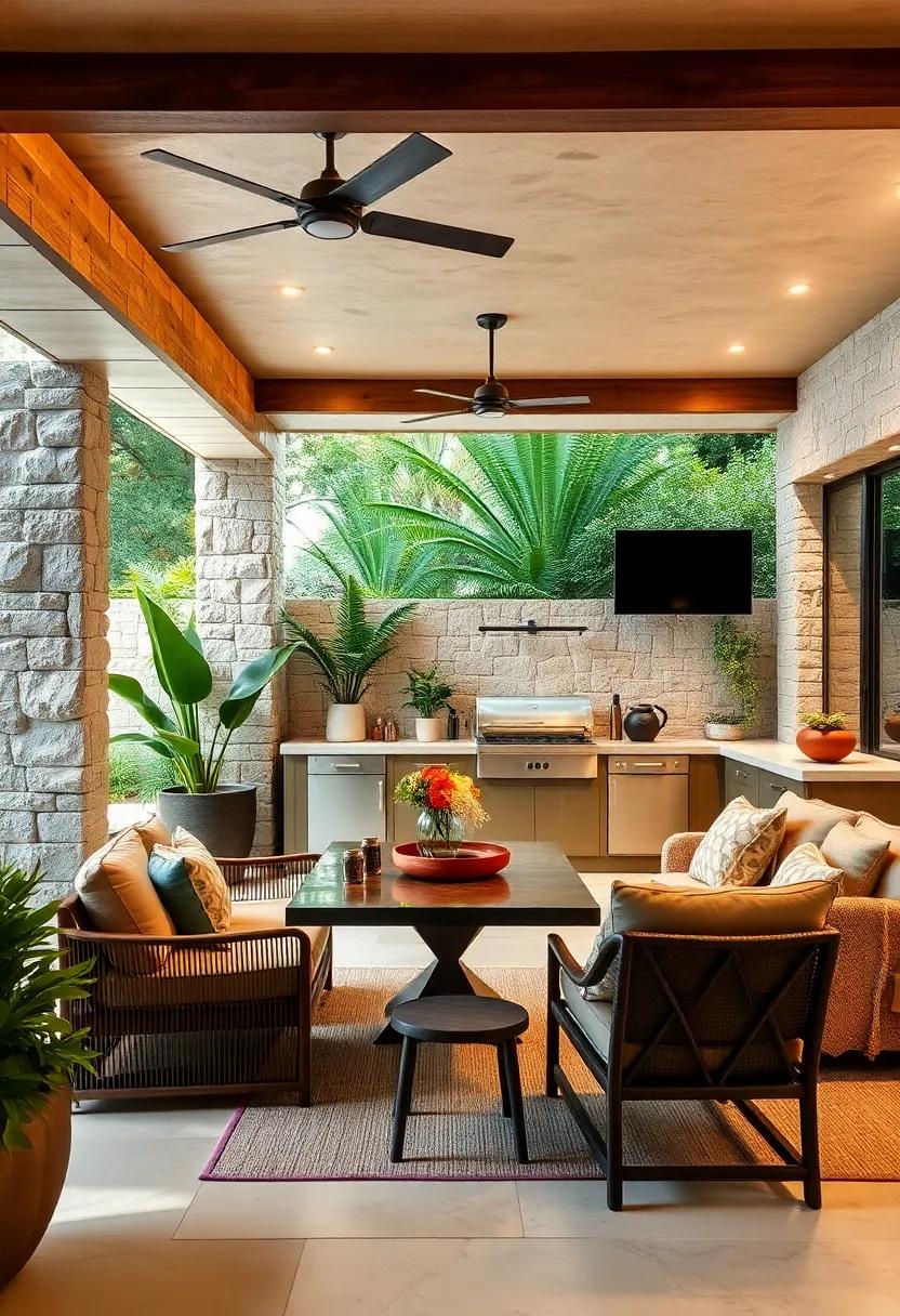 Integrate Surround Sound: Enhance your outdoor experience with a sound system that allows you to enjoy music while cooking or dining