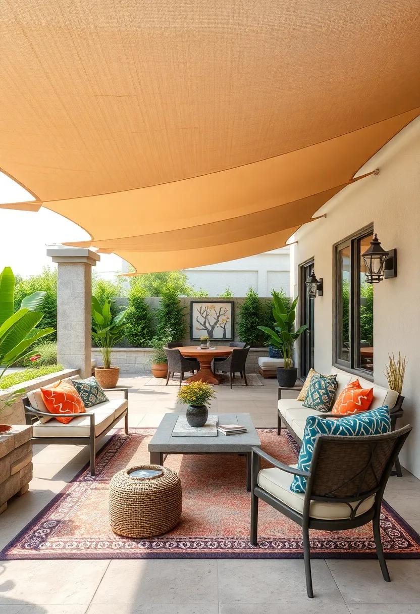 Matching Accessories: Complement​ your shade sails with ⁤throw ​pillows, rugs, or ​outdoor art that reflect similar colors or​ patterns for a cohesive ​look