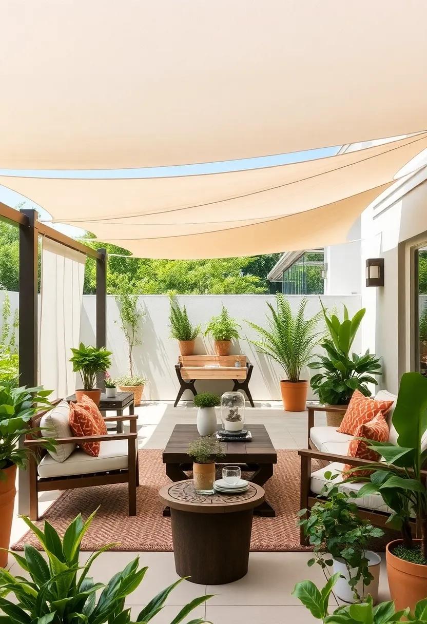 Plant ⁤Pairing: ⁣Frame your shade sails​ with lush plants⁢ or climbing vines to create‌ a natural canopy that enhances ‍the organic feel of your patio