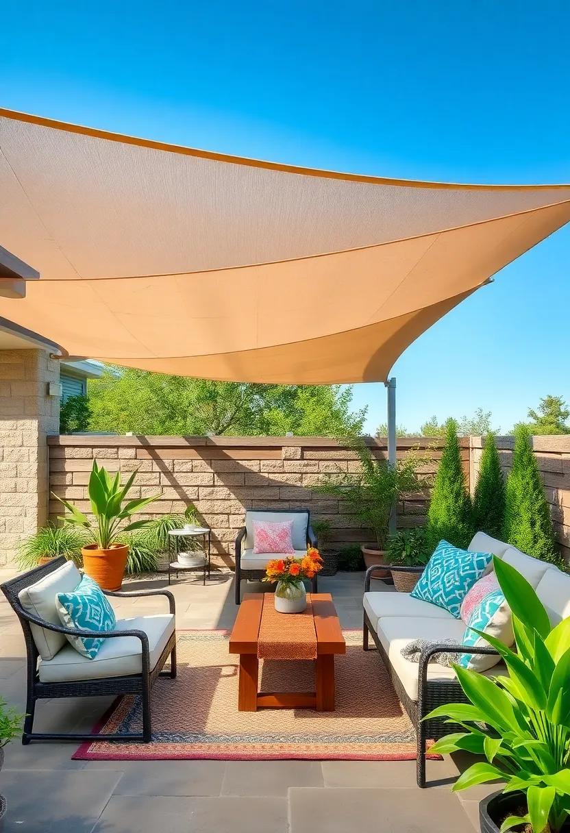 Rustic Charm: Use ⁣weathered wood or wrought ⁤iron ⁢elements in your shade sail setup​ to evoke a charming,‌ rustic vibe