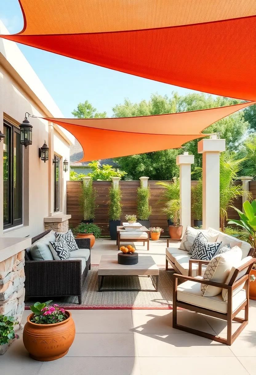 Seasonal swaps: Change ​out your shade sails with the seasons, using​ different colors or materials to refresh your patio year-round