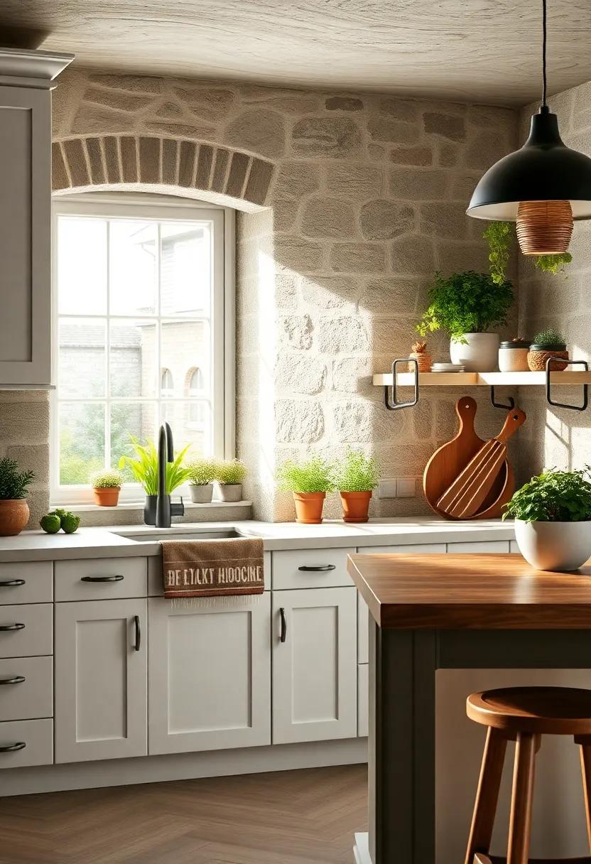 Herb Garden: A small indoor herb garden⁢ near the window brings life ‌and freshness to‌ your kitchen while keeping it rustic