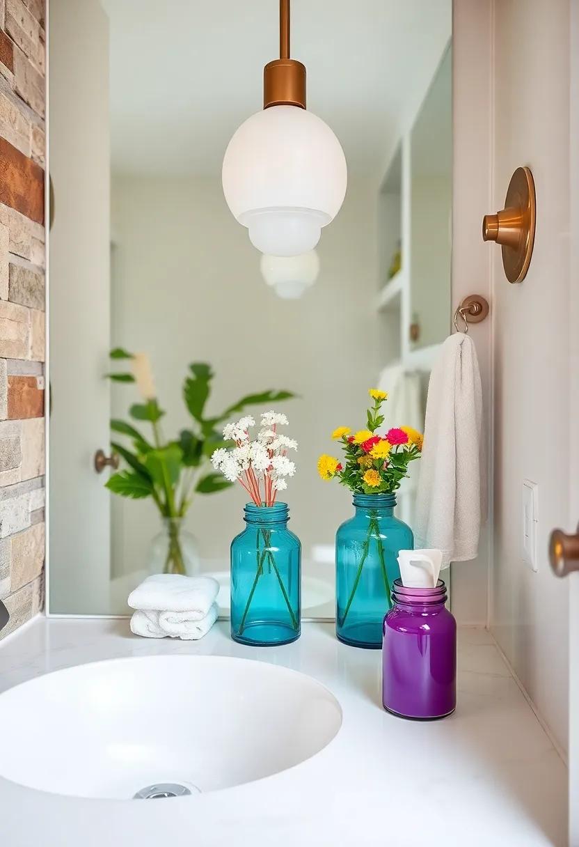 Painted Jars: ⁣Repurpose glass jars painted⁣ in vibrant ‌colors to store cotton balls, Q-tips, and‌ other essentials while adding a‌ splash of personality