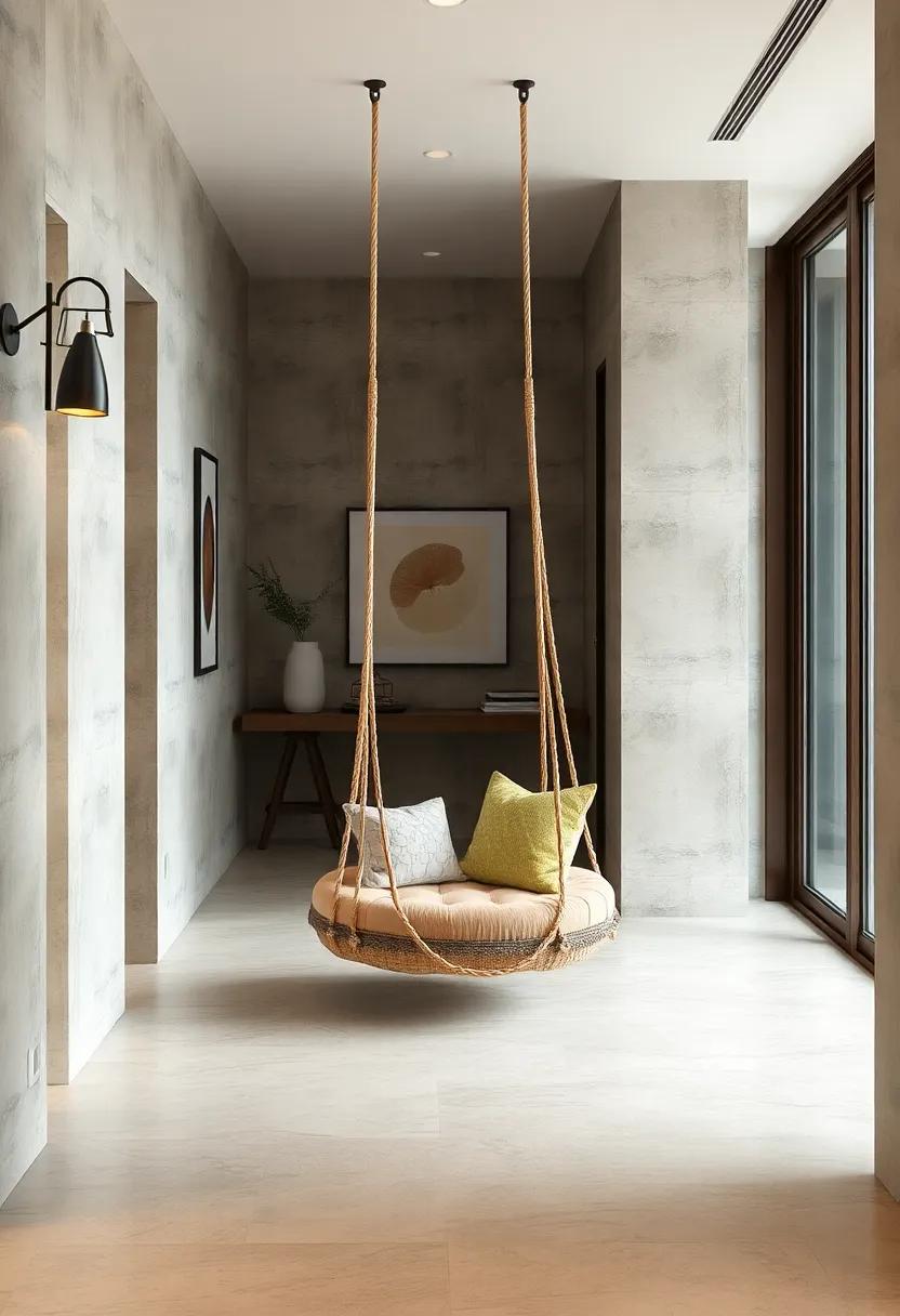 hanging Rope Seat: Install a trendy hanging rope seat that swings gently,⁢ providing a playful and ⁤unique‌ alternative⁢ to traditional seating