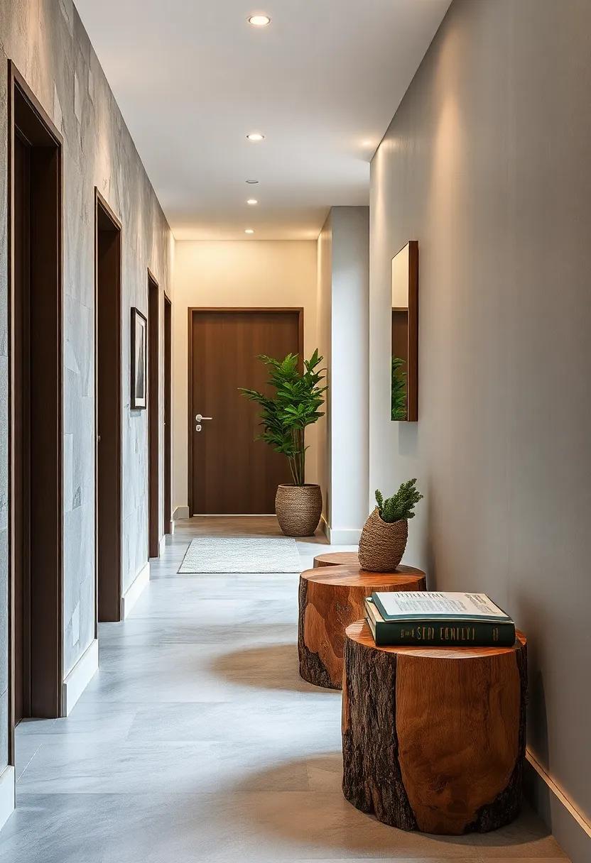 Nature-Inspired Tree Stump⁣ Seats: Use⁤ natural ‌tree ‍stumps as quirky, rustic seating solutions ⁤that⁢ bring an organic ​feel ​to your hallway