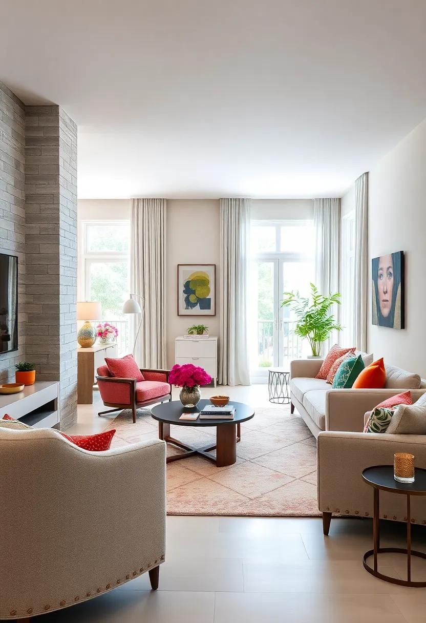 Opt ​for Light Colors: paint your walls in soft, light hues that create an airy atmosphere, making your small living room feel more expansive