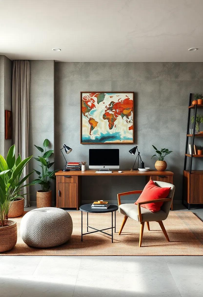 Decorate your workspace with upcycled art pieces to showcase your creative side and promote sustainability