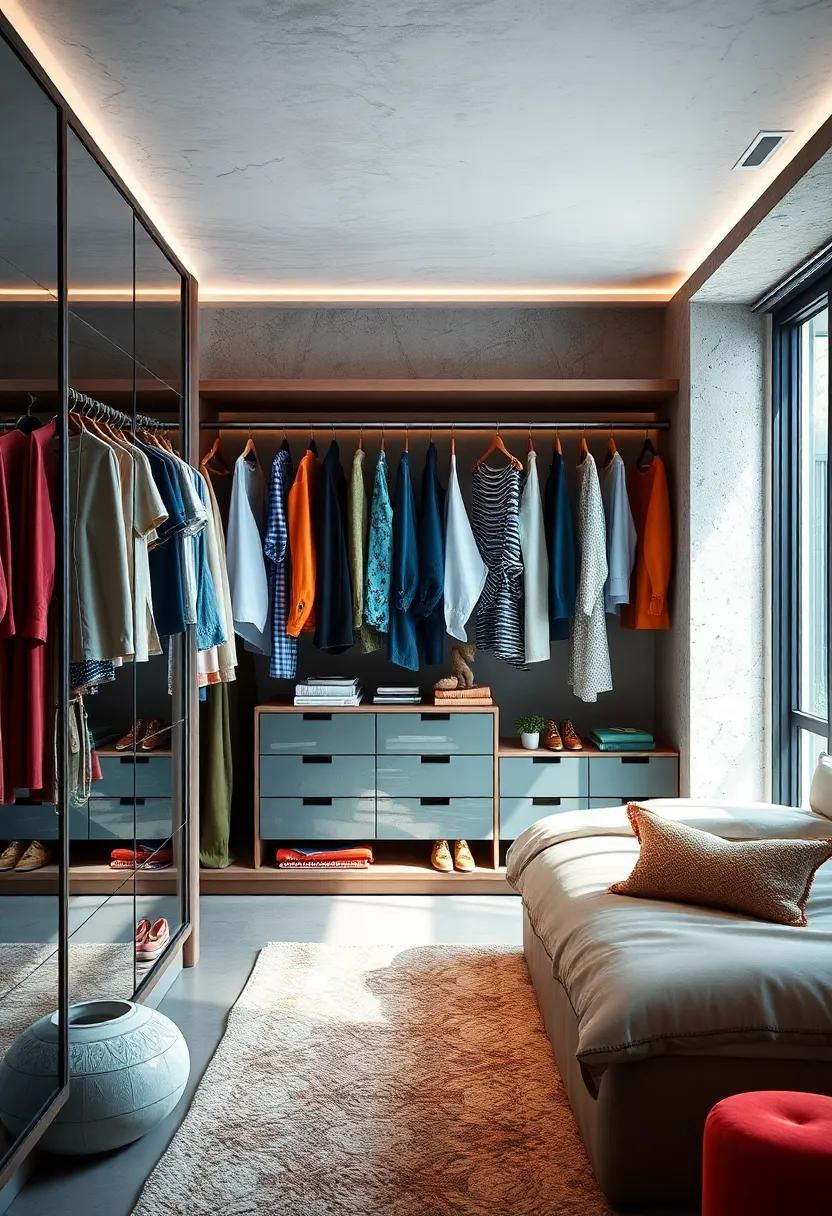 Clothing Color⁢ Wheel: Organize⁣ your ⁤clothing by color for a visually striking display that makes choosing outfits a fun and artistic⁤ experience