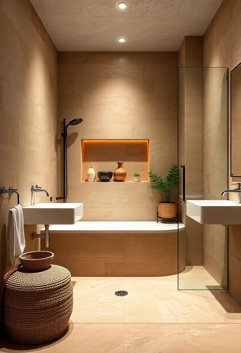 Shower ⁤Nooks: Create ⁣a niche in the shower with warm tiles to store ​toiletries while maintaining an aesthetic appeal