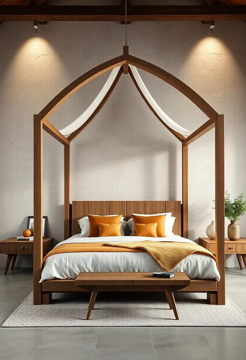 Arching ⁤Canopy:⁤ make a bold statement⁢ with⁢ an elegantly⁣ arched wooden canopy bed that ⁣showcases exquisite ⁢craftsmanship and detail
