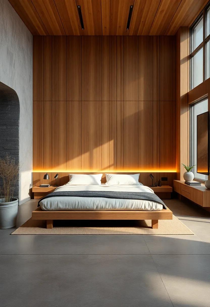 Japanese Inspiration: Find tranquility in ‌a low wooden bed embodying traditional ‌Japanese ‍design, where simplicity⁣ meets functionality
