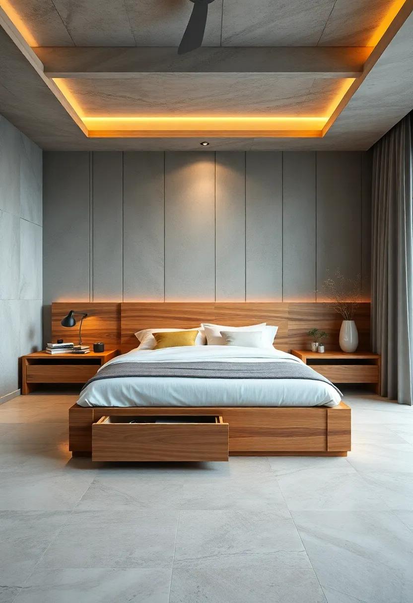 Sleek Storage Solutions: Maximize your ‌space with a⁣ wooden⁢ bed ​complete with ​built-in drawers for⁤ discreet and ⁤stylish​ storage