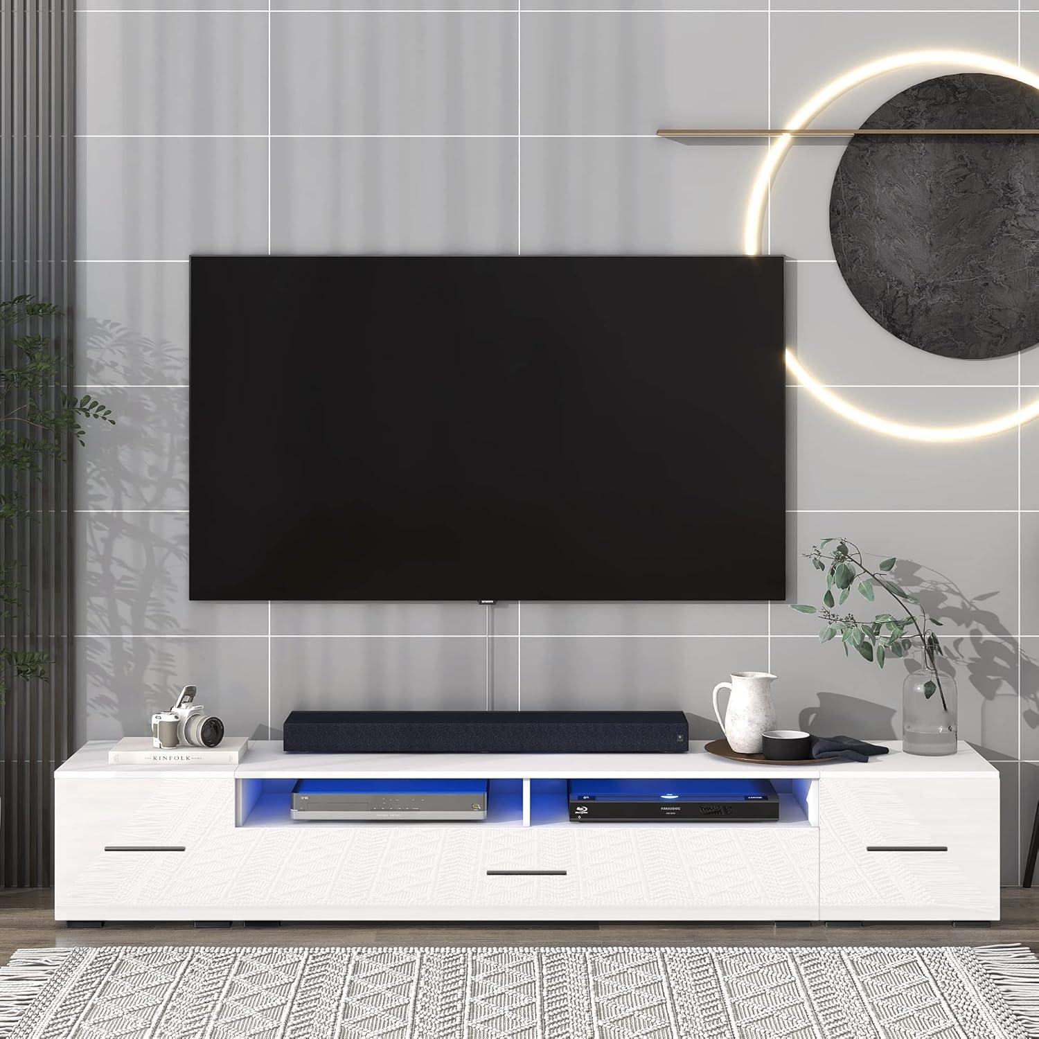 Why We Love the BAMACAR 85″ LED TV Stand with Storage