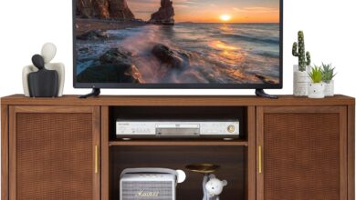 Our Take on the Mid Century Modern 55″ TV Stand with Storage