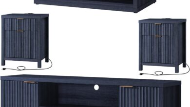 How We Transformed Our Living Room with This 4-Piece Blue Table Set