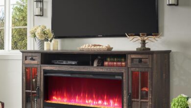 Our Take on the OKD Fireplace TV Stand: Style, Heat & Storage Combined