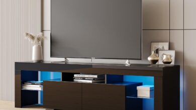 Our Take on the Sleek Fluted TV Stand with Sliding Doors