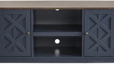 Our Honest Take on the Navy Blue TV Stand with Storage and Style
