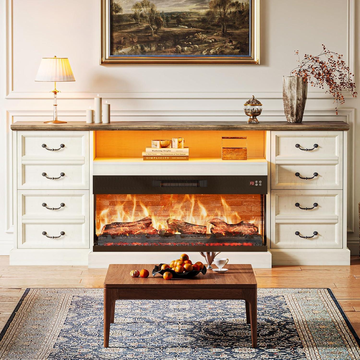 Our Honest Take: Huuger Fireplace TV Stand’s Warmth & Style