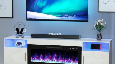 Our Take on the BREEZEHEAT Fireplace TV Stand: Stylish Warmth & Storage