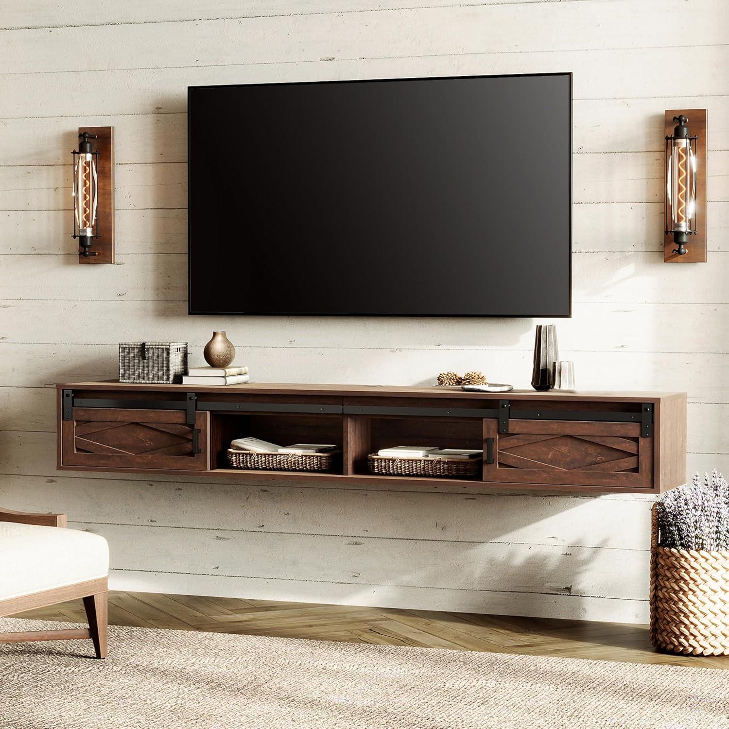 Elevate Living Room Style with a Rustic Floating TV Stand