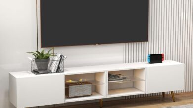 Brighten Up Living Spaces with the Bonzy Home 86″ LED TV Stand