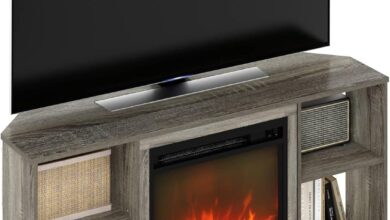 Discovering Cozy Elegance: Furinno Jensen Corner Fireplace TV Stand Review