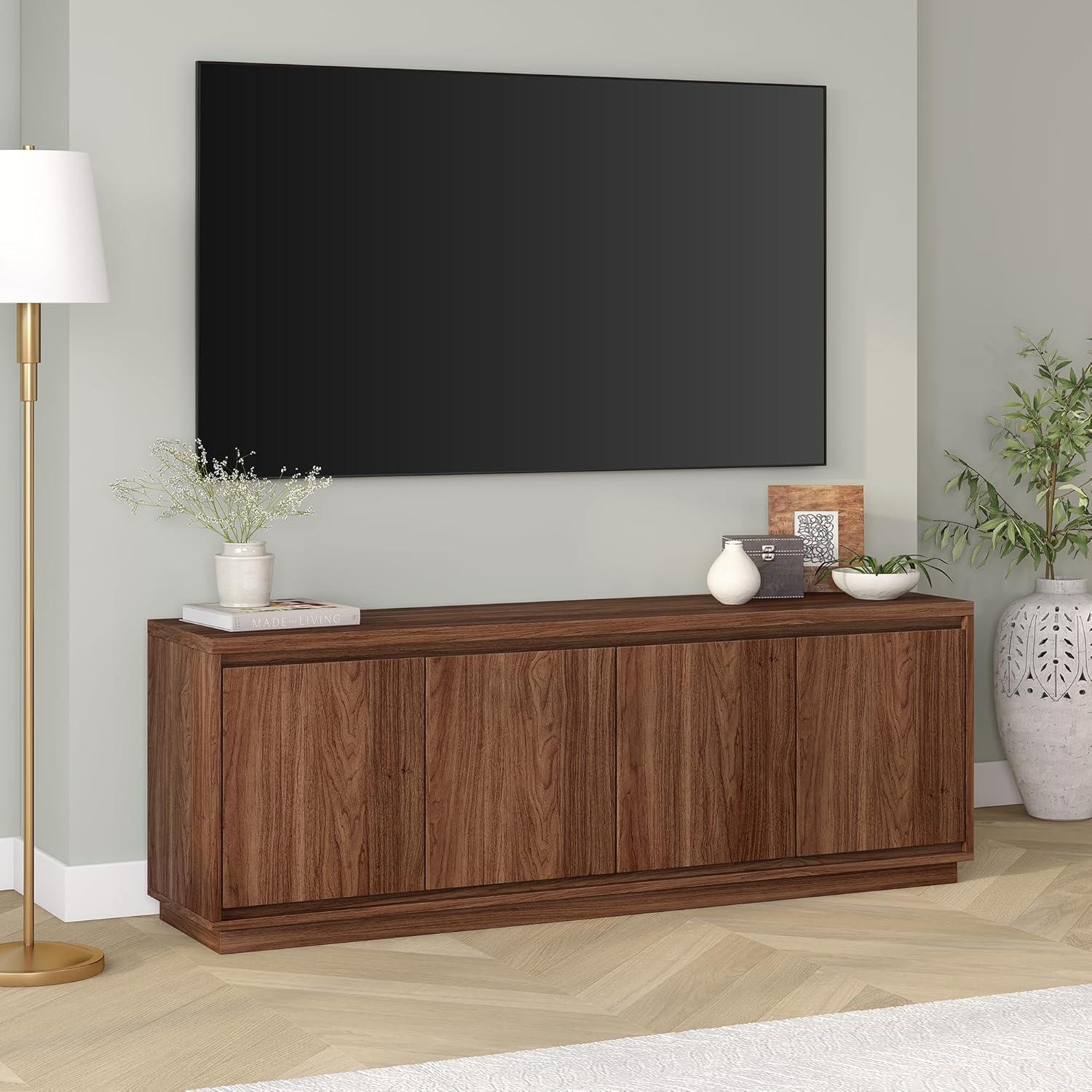 Our Take on the Henn&Hart Presque‌ Walnut TV Stand: Stylish & ⁣Strong