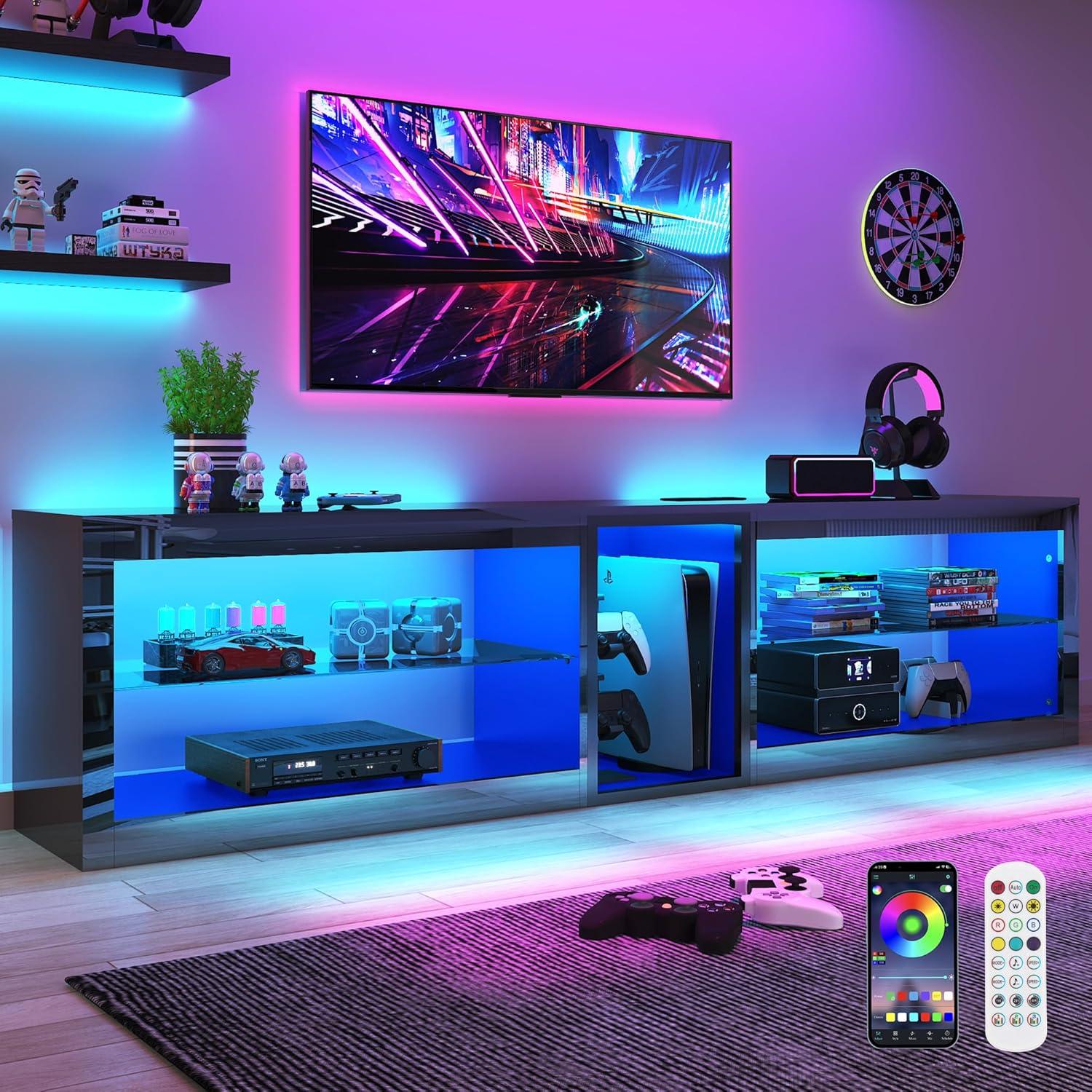 Elevate living Rooms with vinctik 6&Fox LED TV Stand's Glow