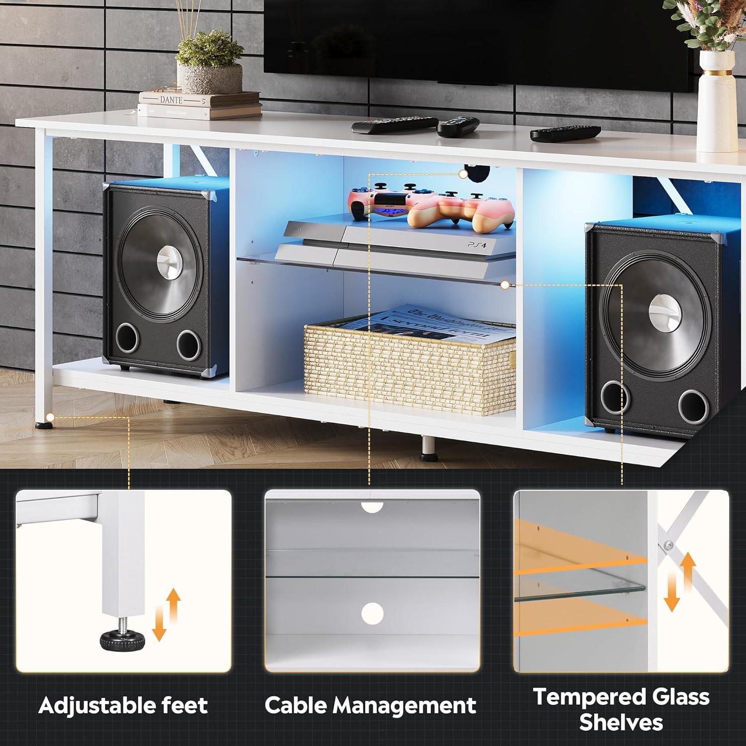 Elevate Our Space with WLIVE's‌ Sleek LED TV Stand ‌& Console