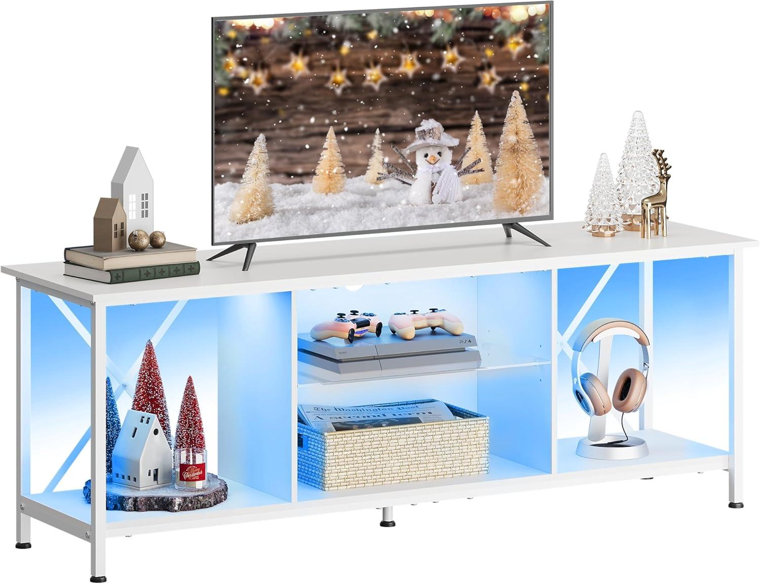 Elevate Our Space with WLIVE's Sleek LED TV Stand & Console