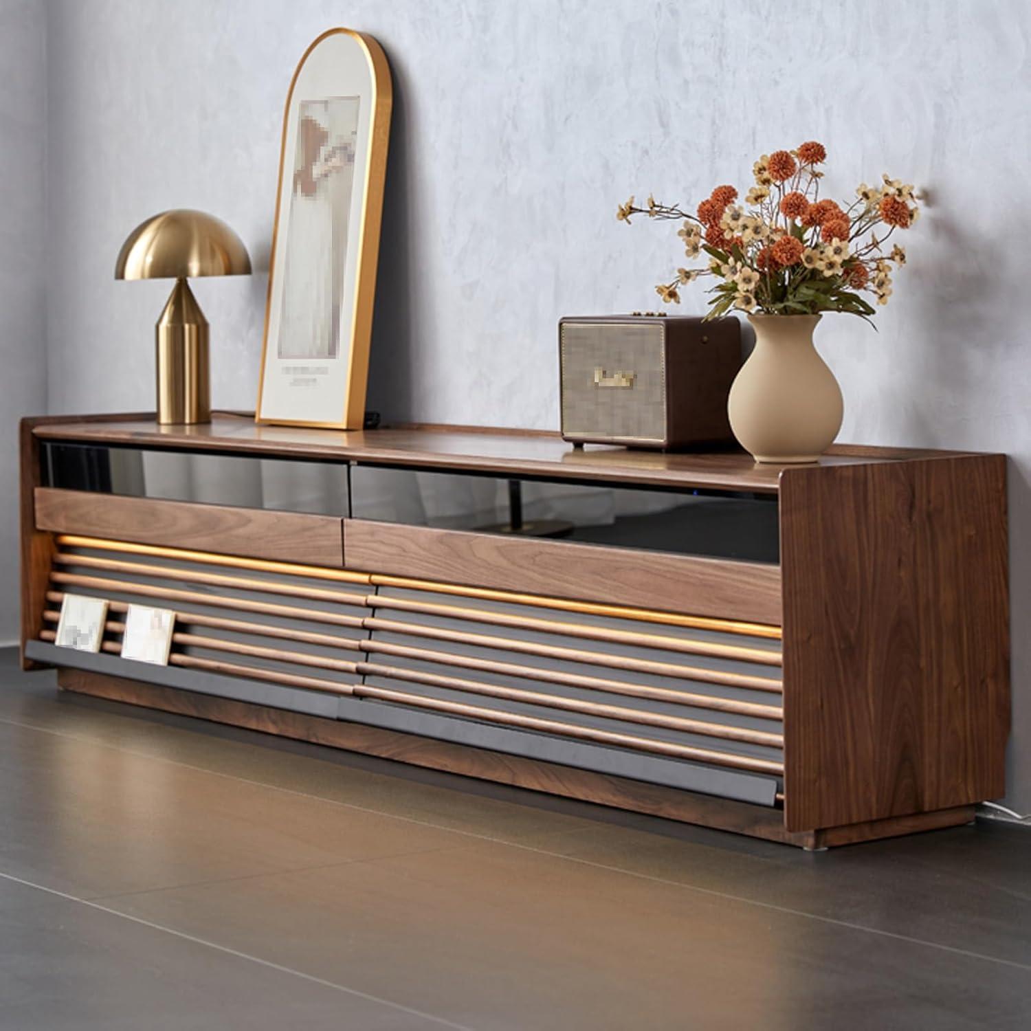 how We Feel About the JIAOCKJIAO LED TV Stand's Design & Storage