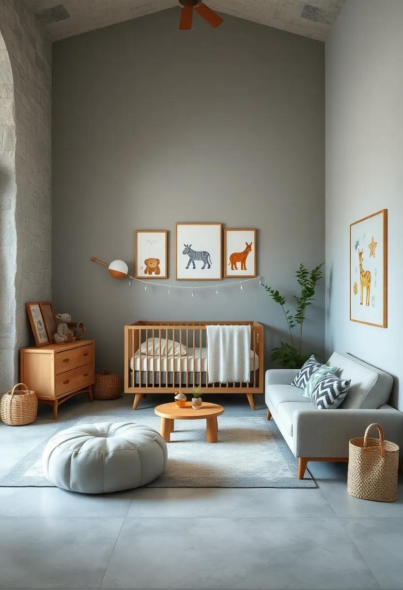 Subtle Safari: For animal lovers, create a subtle safari theme with light grey walls and cute animal decor that brings gentle adventure to the space