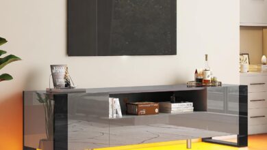 Amerlife 70 Inch Tv Stand With Led How It Fits Your Space