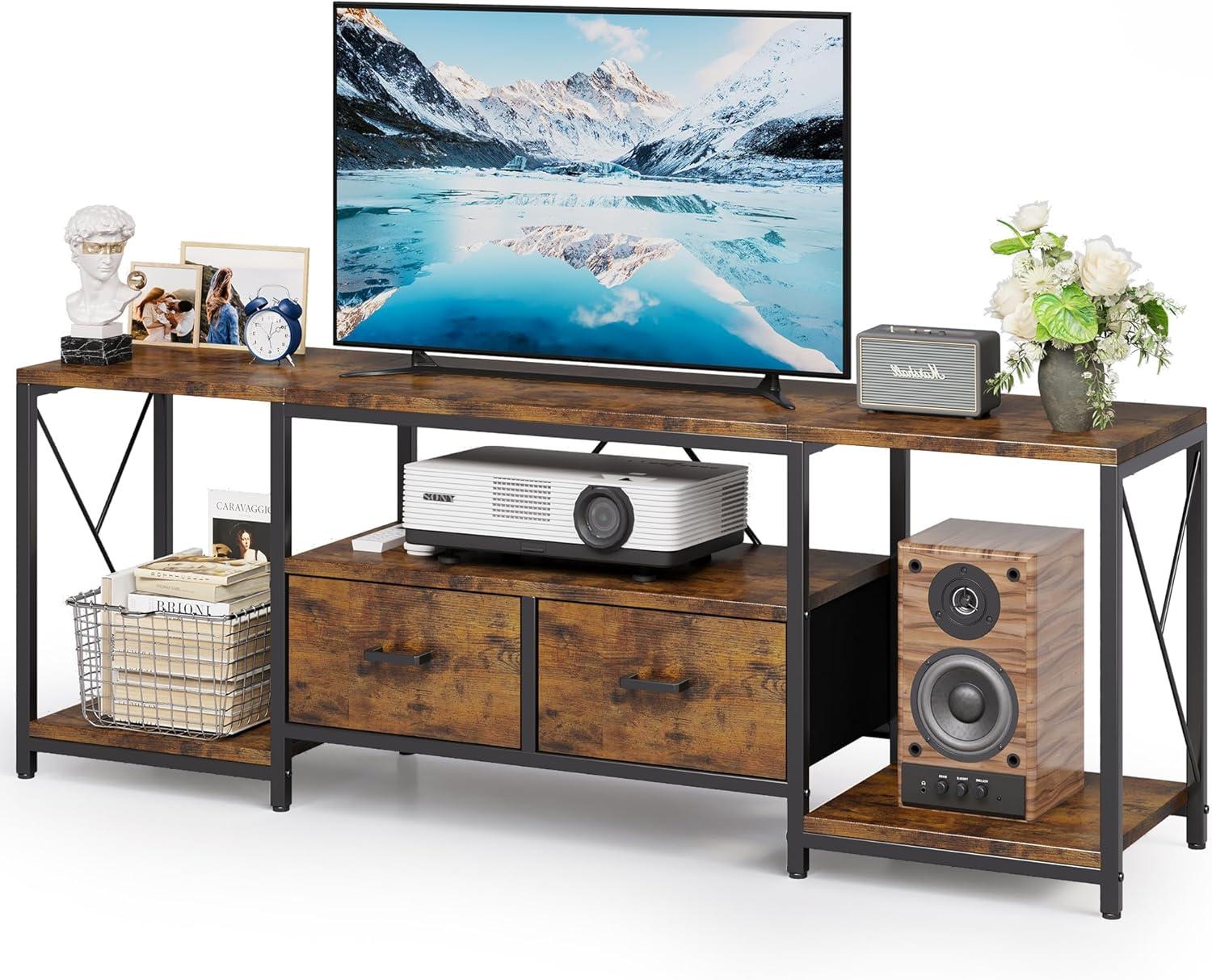 Homeiju Tv Stand For Tvs Up To 75 Inch Fits Your Room